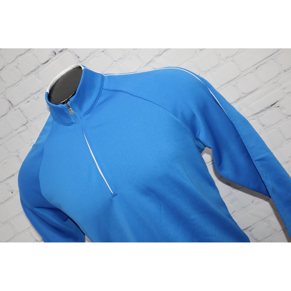 Adidas Golf Pullover SweaterMens Medium Blue Climalite 1/4 Zip Long Sleeve Gym